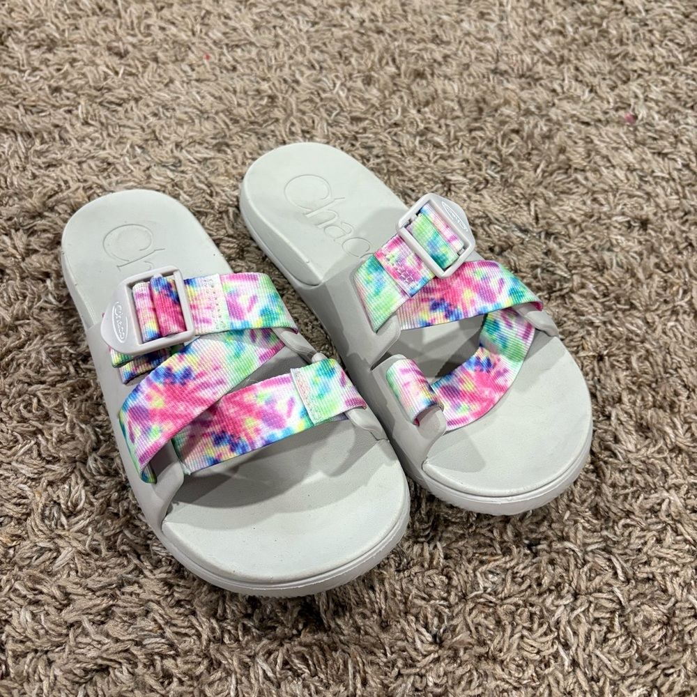 Chaco Chillos Slide Tie Dye Gray 6